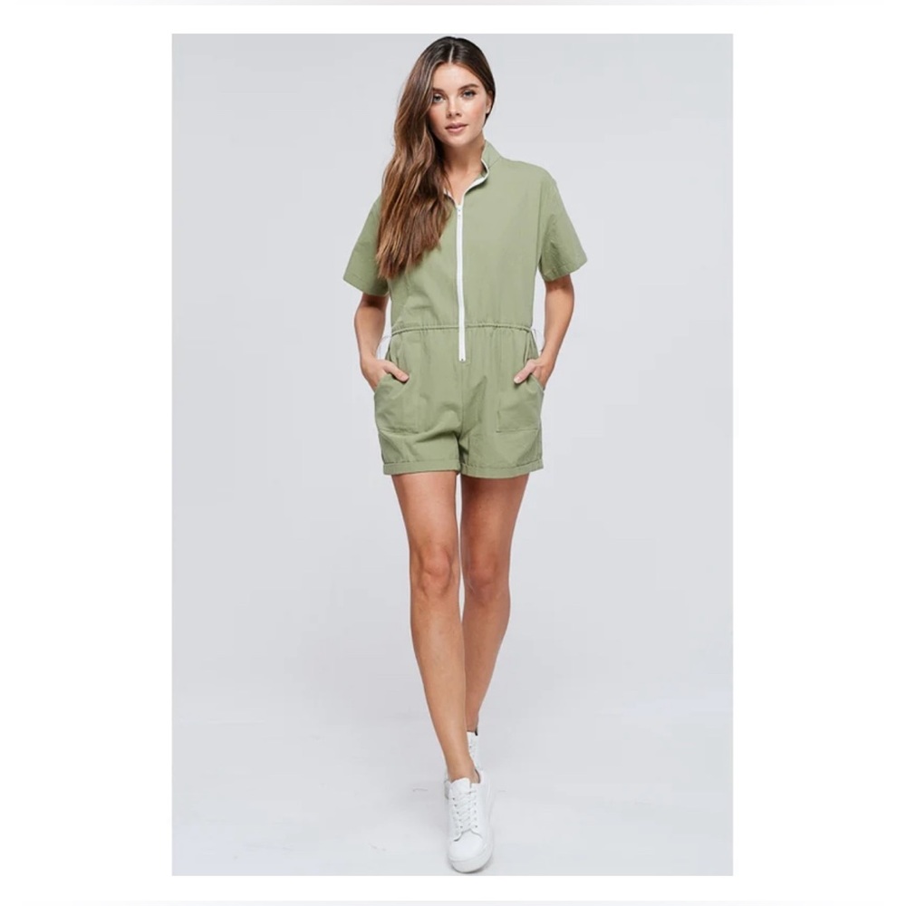 Front Zipper Romper